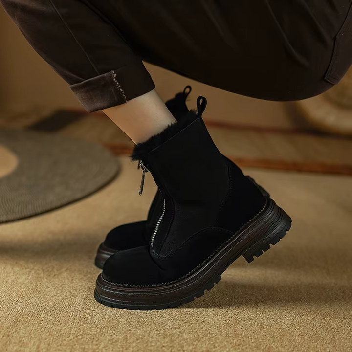 comfortable boots color black size 5 for women