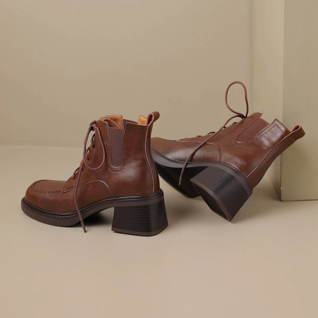 square heel boots color brown size 9.5 for women