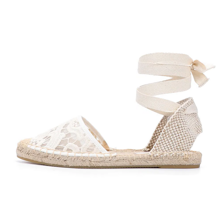 round toe espadrilles color white size 7 for women