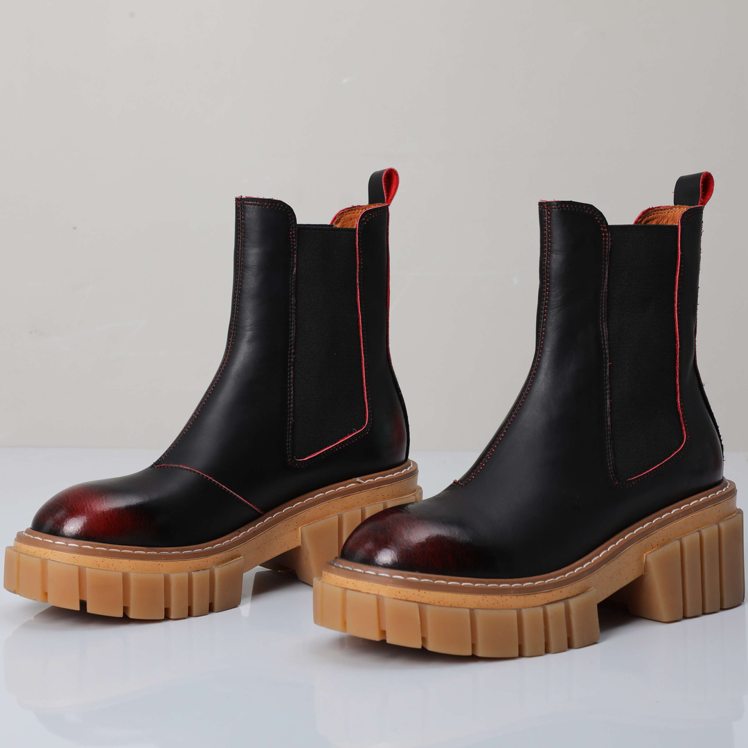 platform boots color wine red size 5 for women