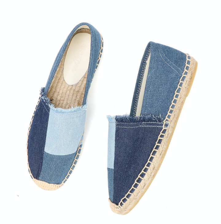 cotton fabric espadrilles color blue size 5 for women