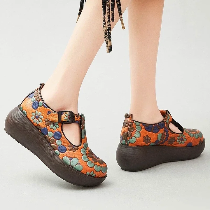 wedges platform shoes color brown size 8 for women