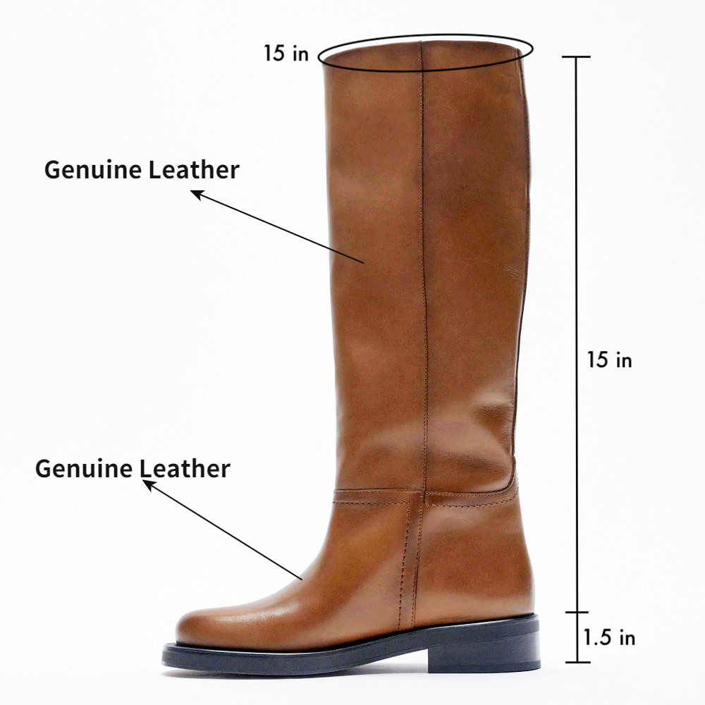low square heel boots color brown size 8.5 for women