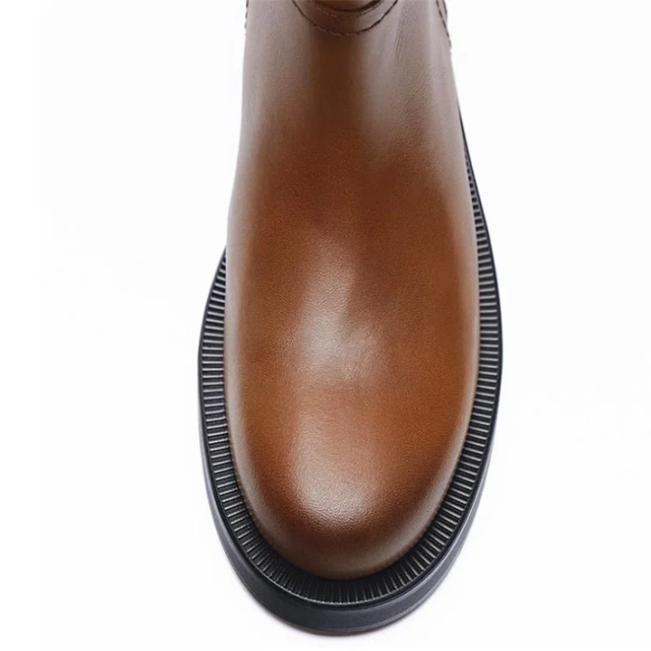 round toe high boots color black size 9 for women