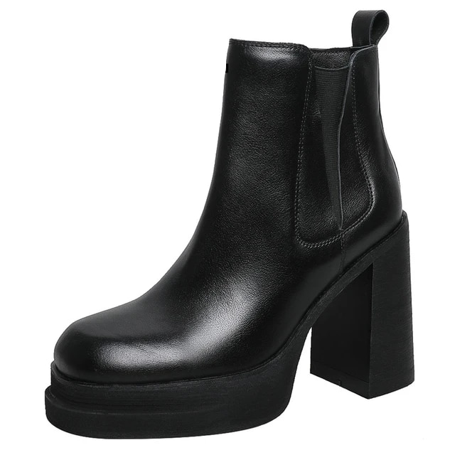 square toe boots color black size 6 for women