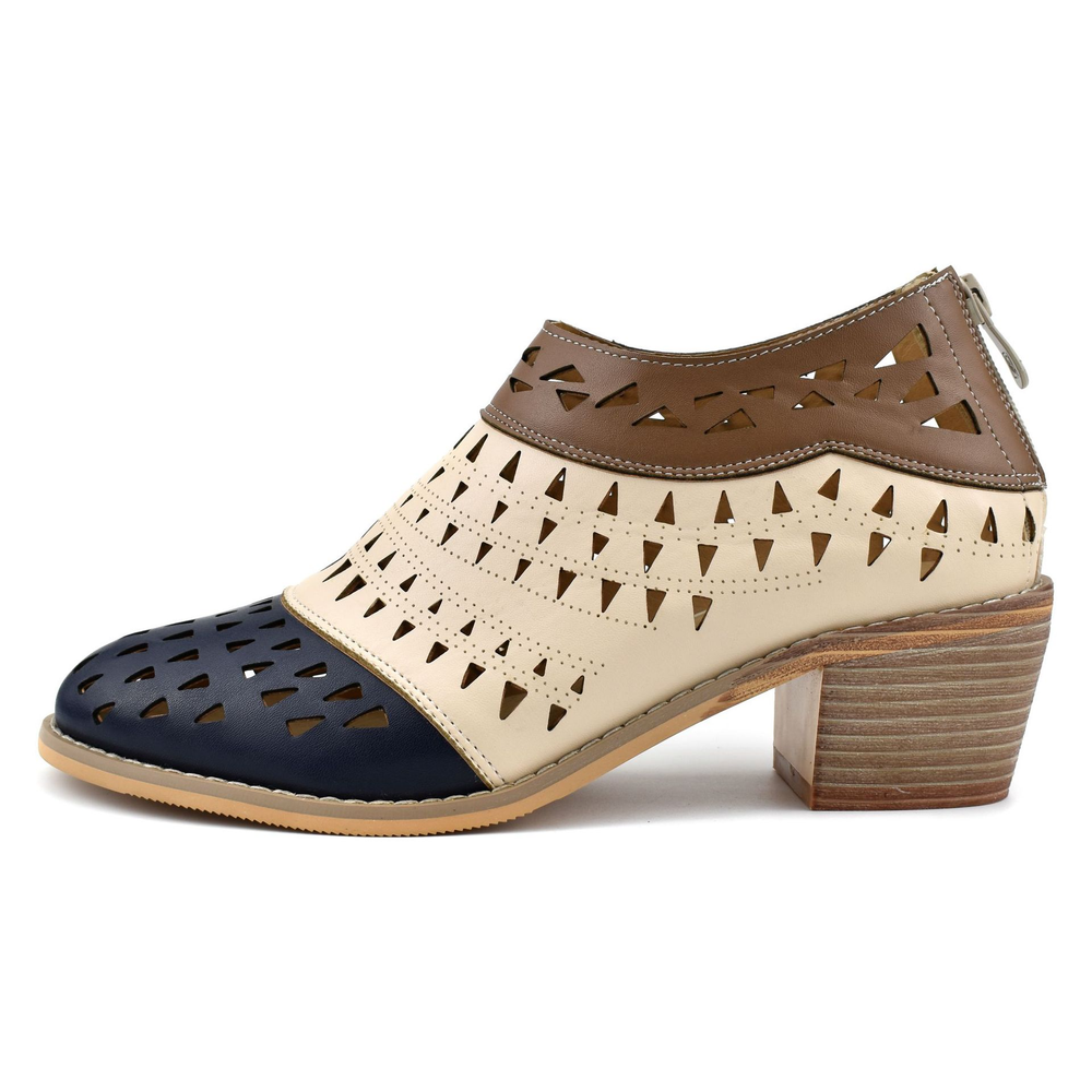leather booties color blue size 4.5 for women