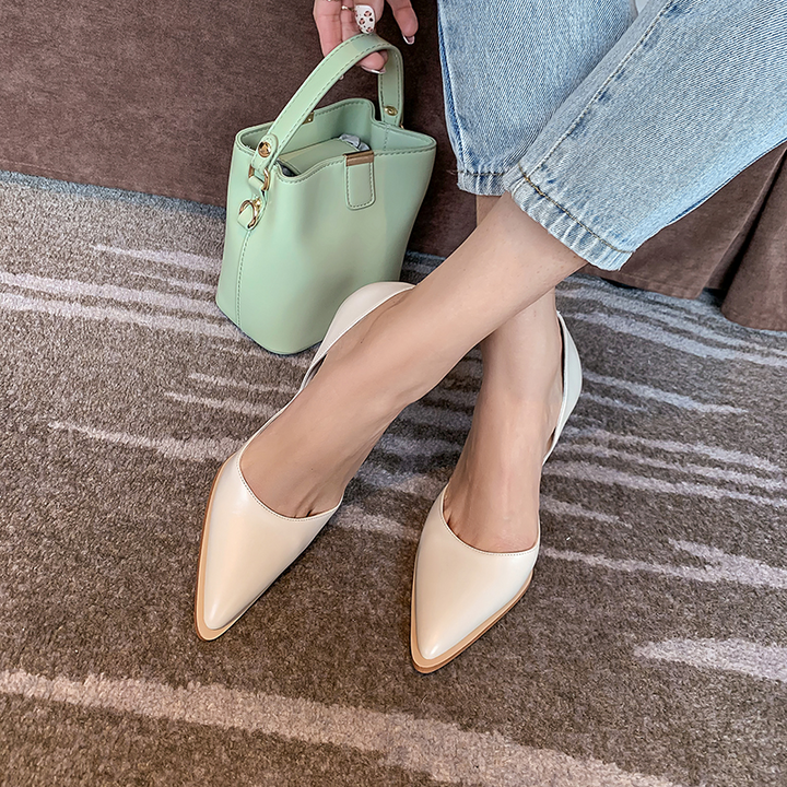  dress leather pumps color yellow size 7.5 for women