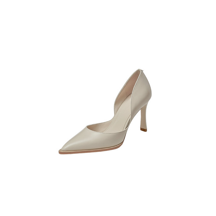 leather pumps color beige size 6 for women