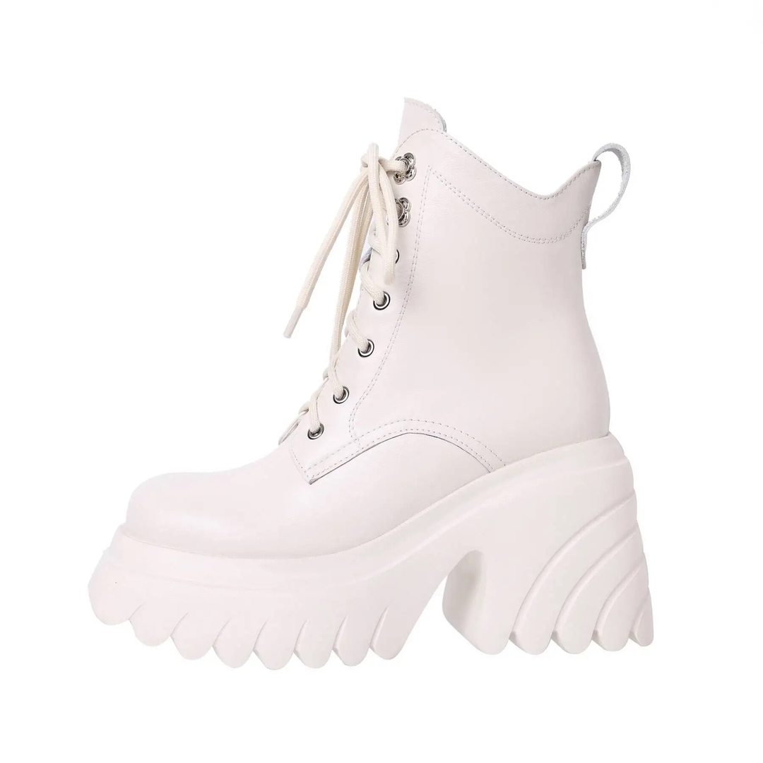 square heel boots color beige size 8 for women