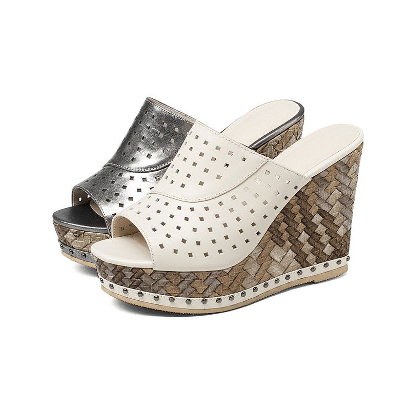 dress wedges color beige size 7 for women