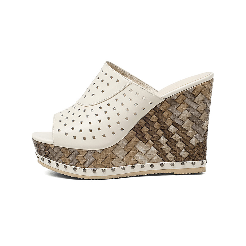 open toe clog color beige size 8 for women