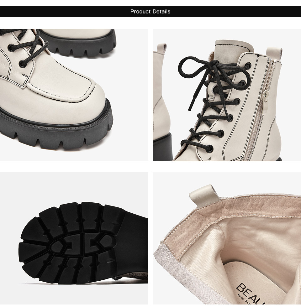 zipper boots color beige size 7 for women