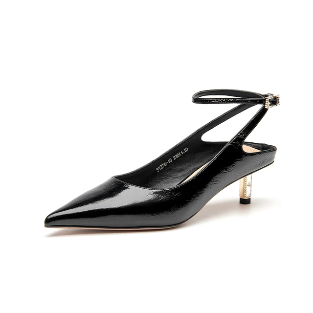 leather sandals color black size 5.5 for women 