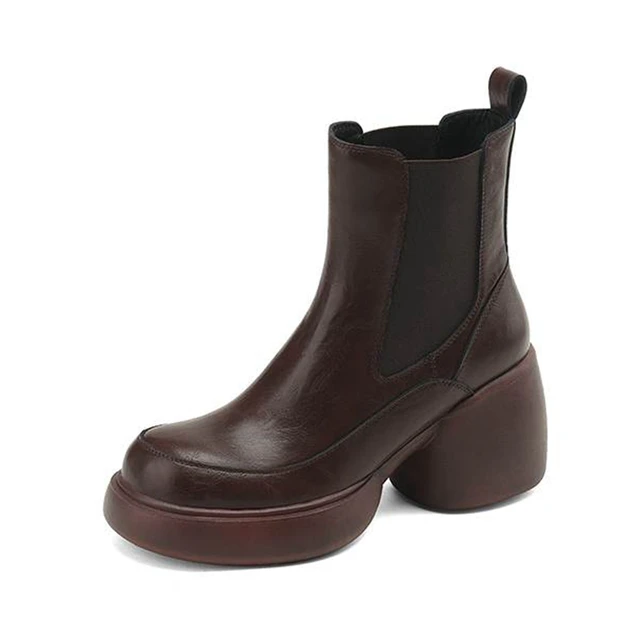 platform boots color brown size 5 for women