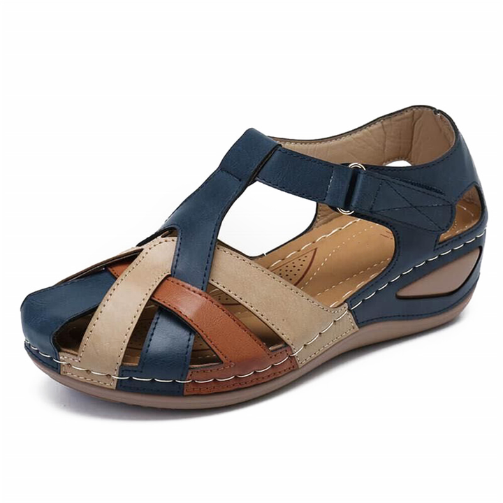 strips sandal color blue size 7 for women