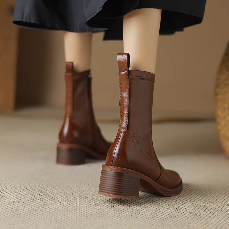 office boots color brown size 8 for women