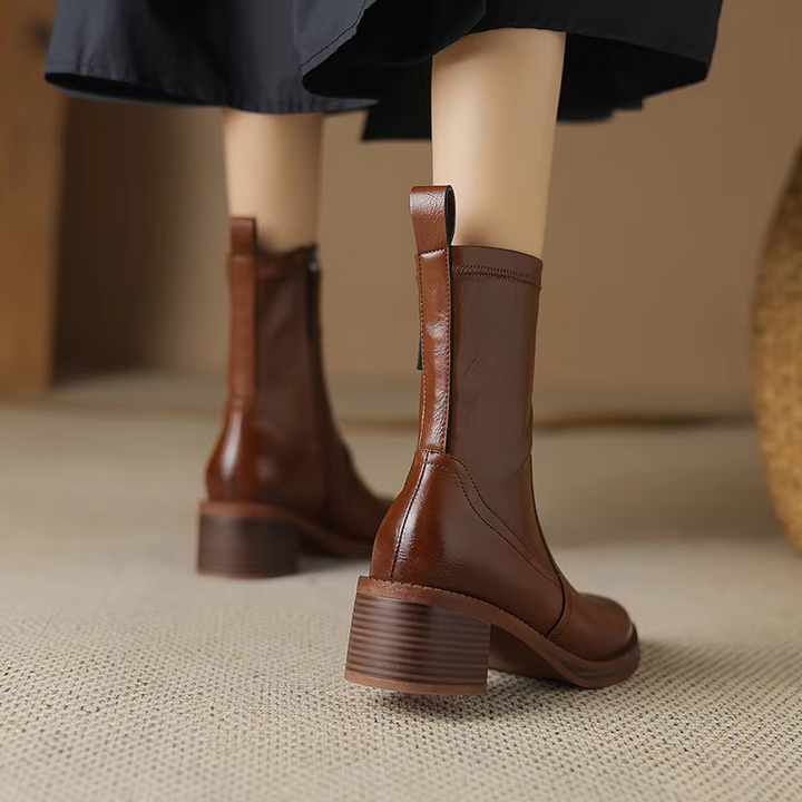 office boots color brown size 8 for women