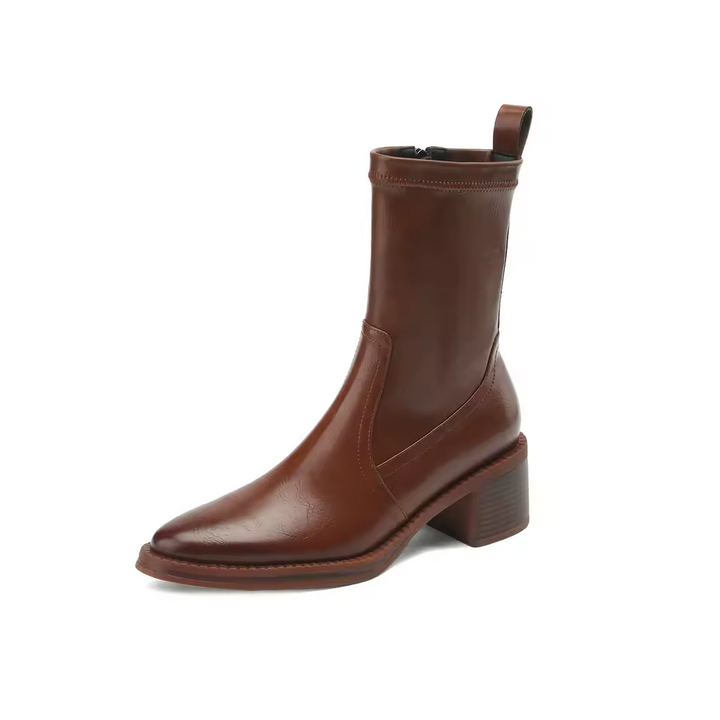 square heel boots color brown size 5.5 for women