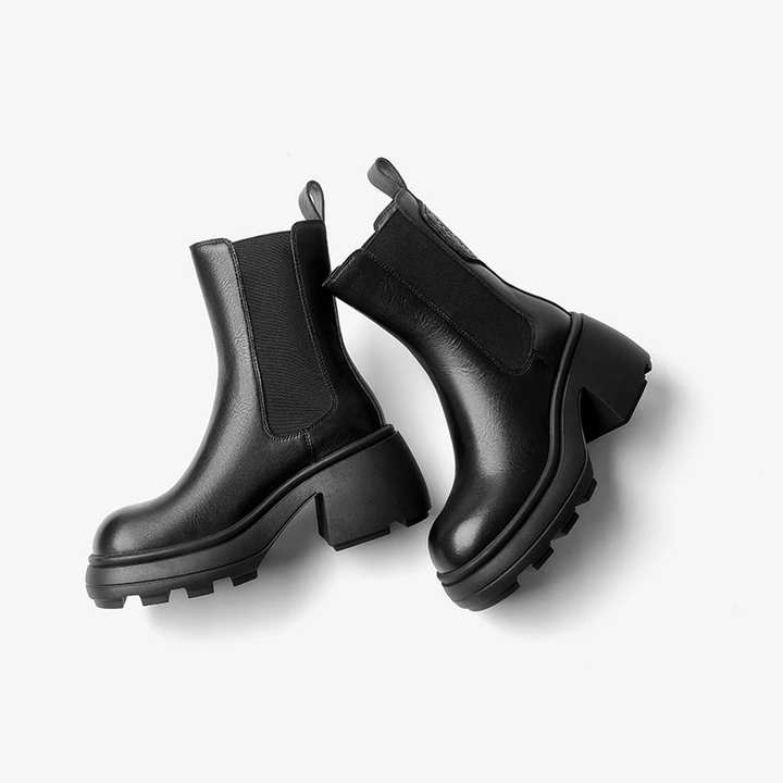 leather boots color black size 7.5 for women