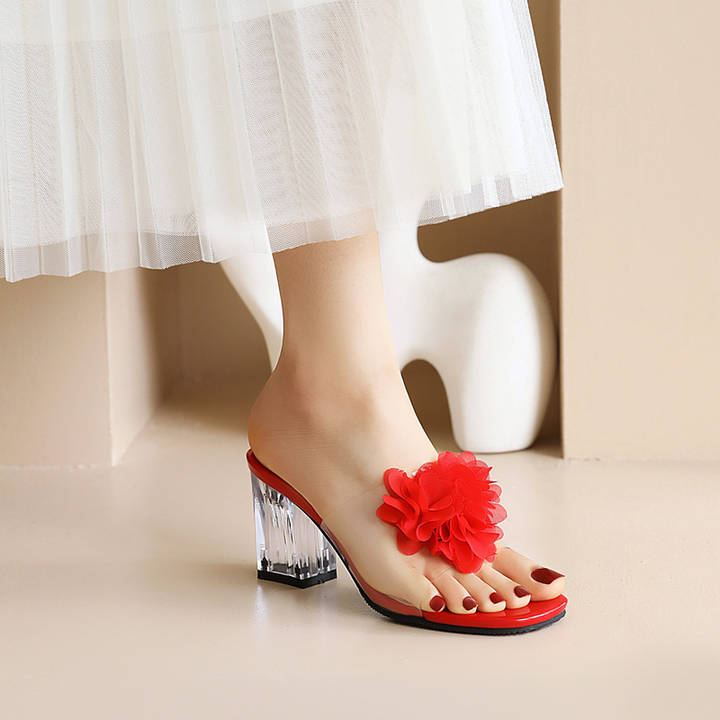 slip on sandals color red size 9.5 for women