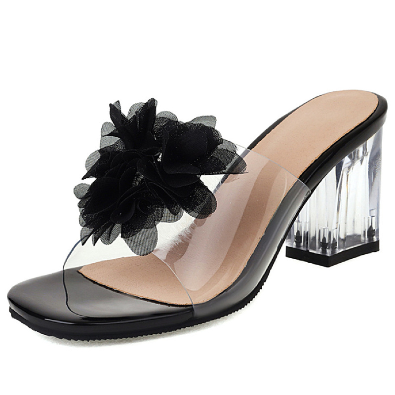 heel sandals color black size 4.5 for women