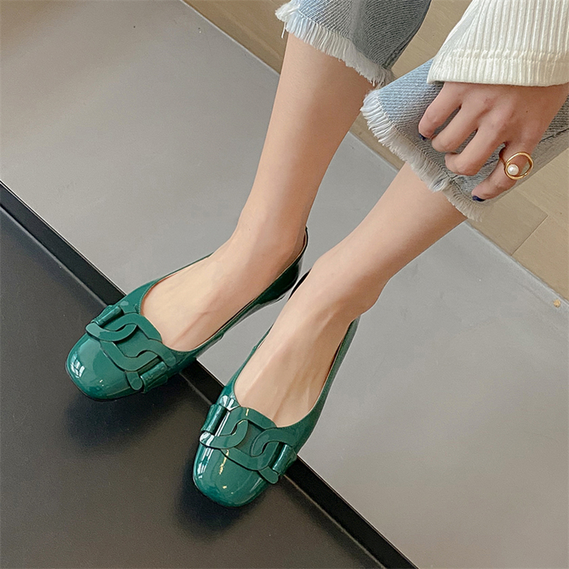 office flats shoes color green size 8.5 for women