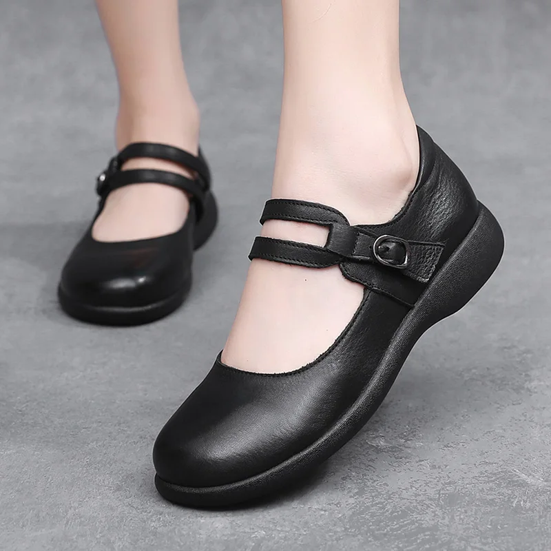 round toe loafer shoes color black size 7 for women
