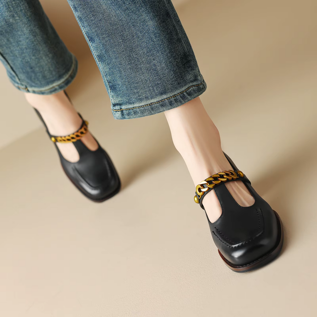 leather pumps color black size 7 for women