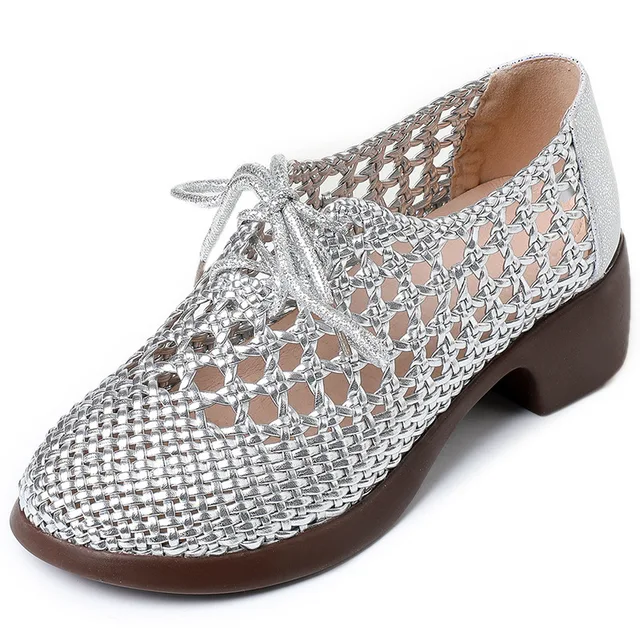 breathable sandals color silver size 6.5 for women