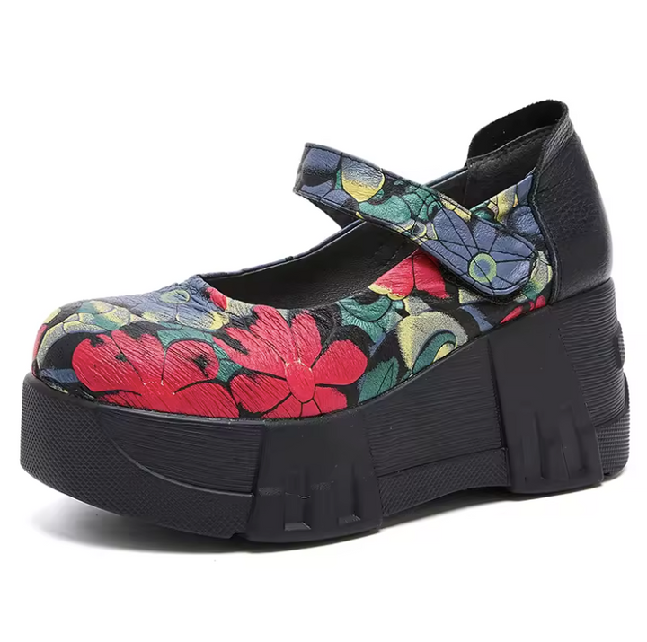 USS Shoes Elsa Women's Leather Platform Wedge Heel Pumps