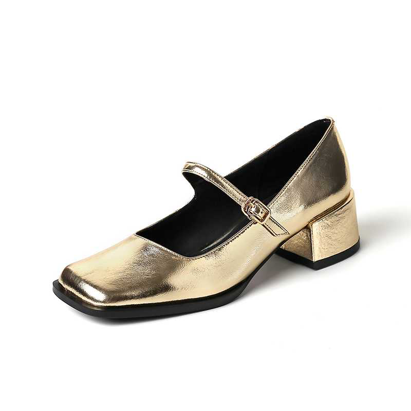 leather pumps shoes color gold size 5.5 for women