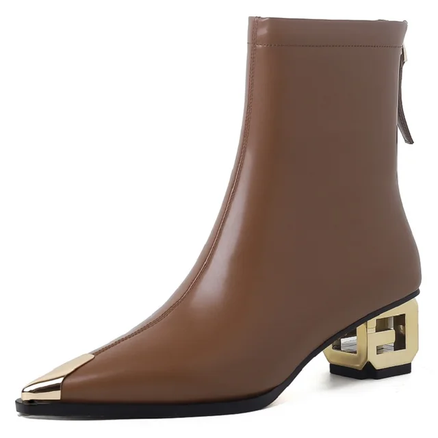 ankle boots color brown size 6 for women
