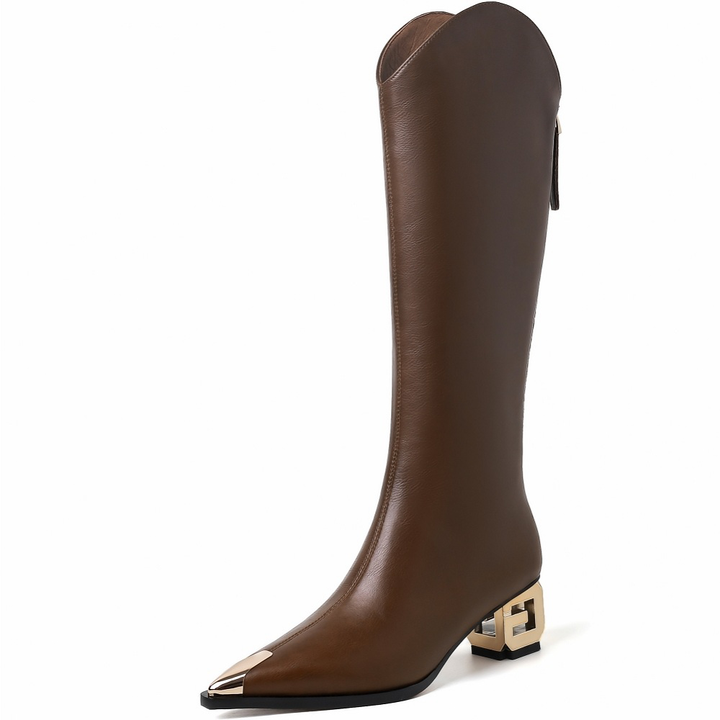 mid calf boots color brown size 6 for women