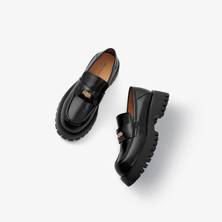slip on loafer shoes color black size 7.5 for women