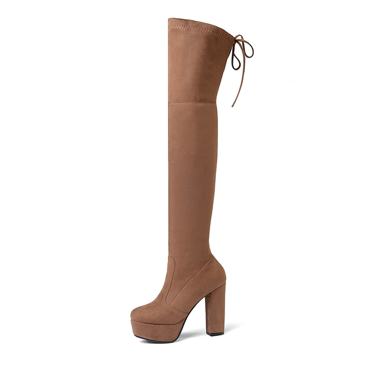 platform boots color camel size 6 for women