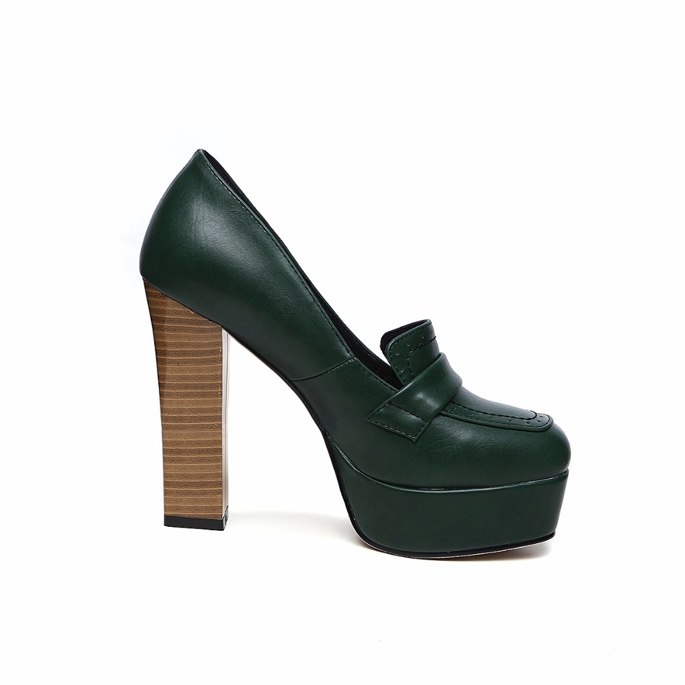autumn pumps shoes color green size 7 for women