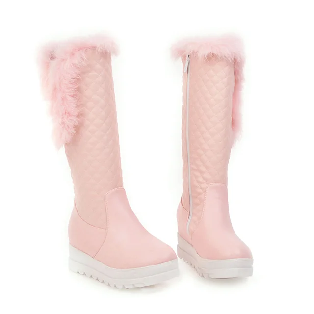 long boots color pink size 5 for women