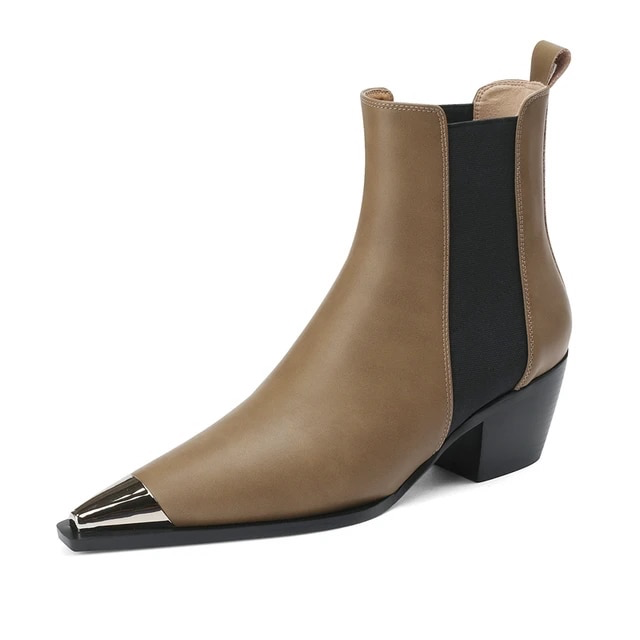 pointed toe boots color apricot size 6.5 for women
