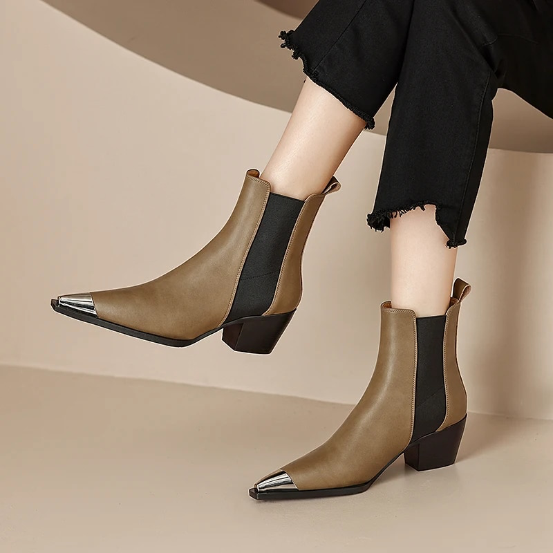 ankle boots color apricot size 8 for women