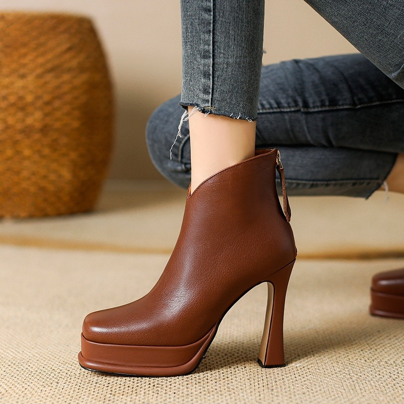 dress ankle boots color brown size 6 for women