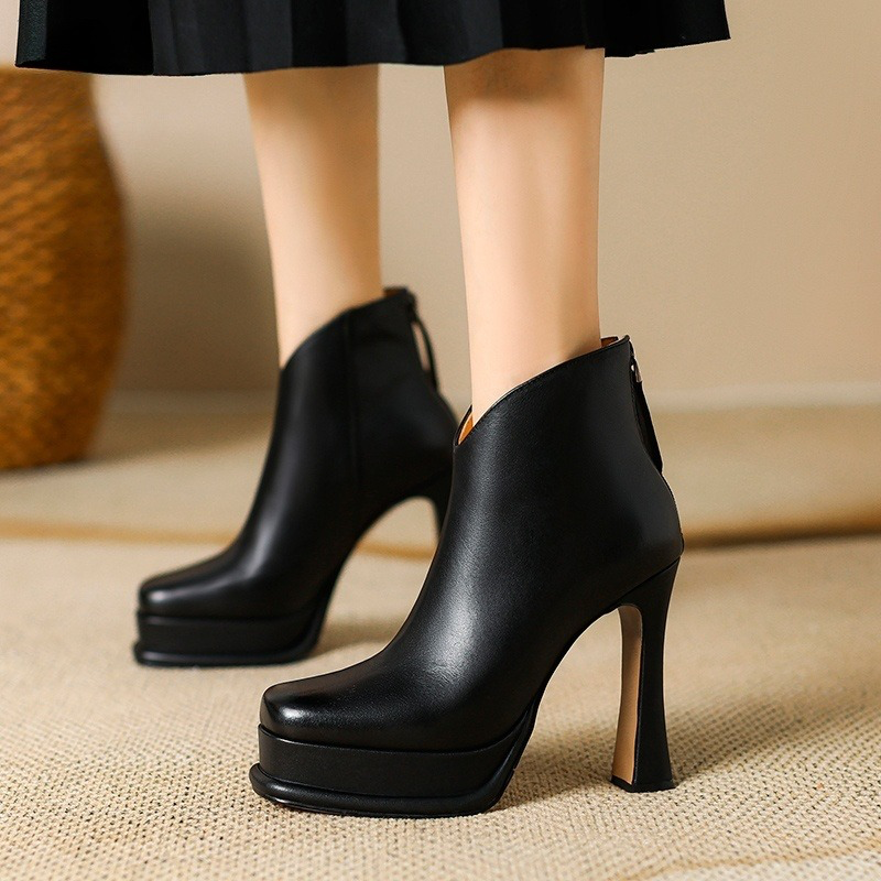 office ankle boots color black size 7.5 for women