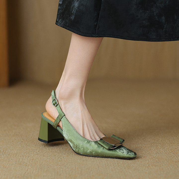 elegant sandals color green size 9 for women