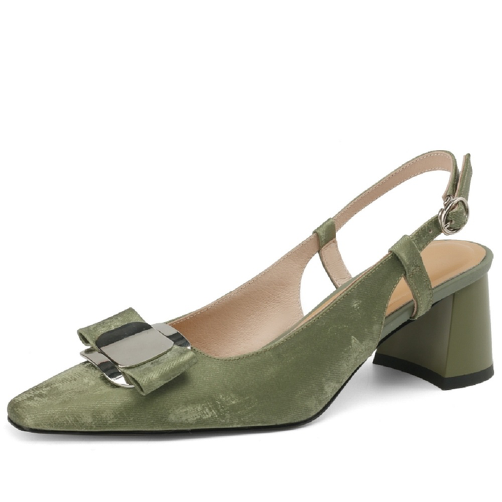 pointed toe sandals color green size 5.5 for women
