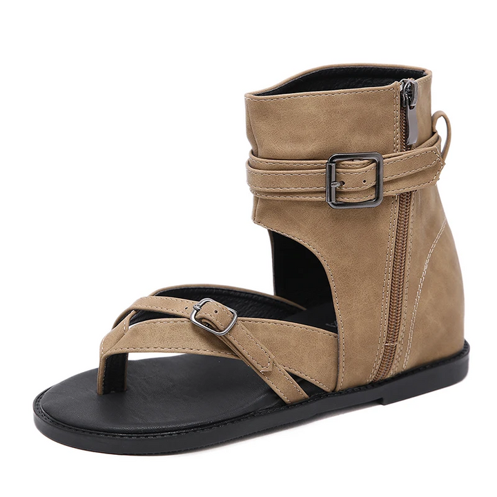 soft leather sandals color brown size 7 for women