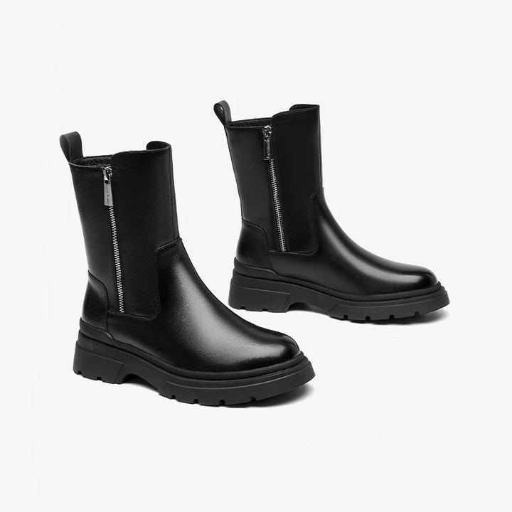 zipper boots color black size 8 for women