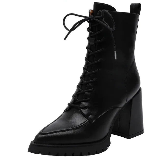 high heel boots color black size 8.5 for women