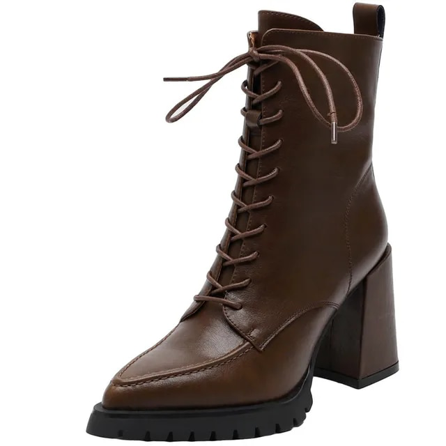 square heel boots color brown size 5.5 for women