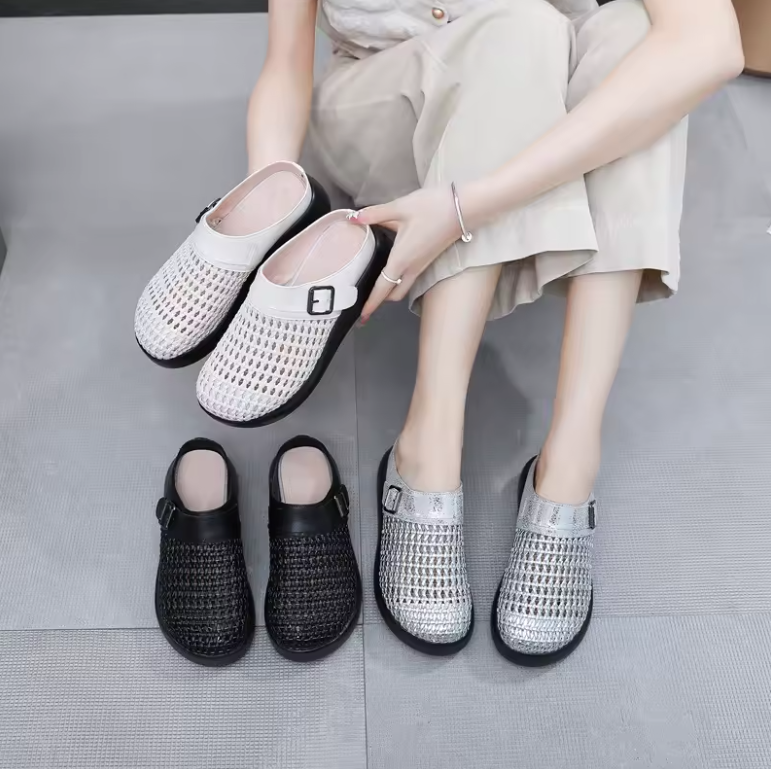 spring mules color silver size 7 for women
