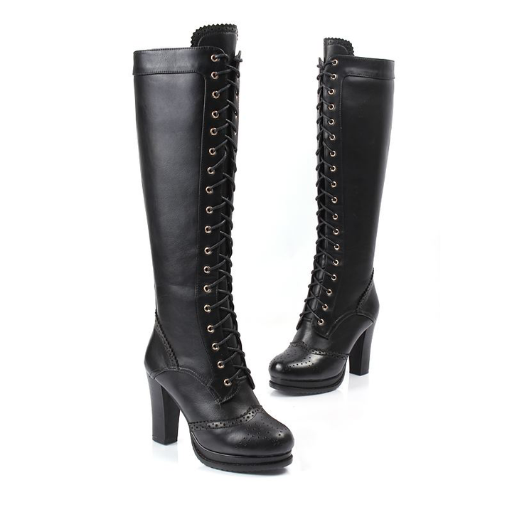 winter lace up boots color black size 8 for women
