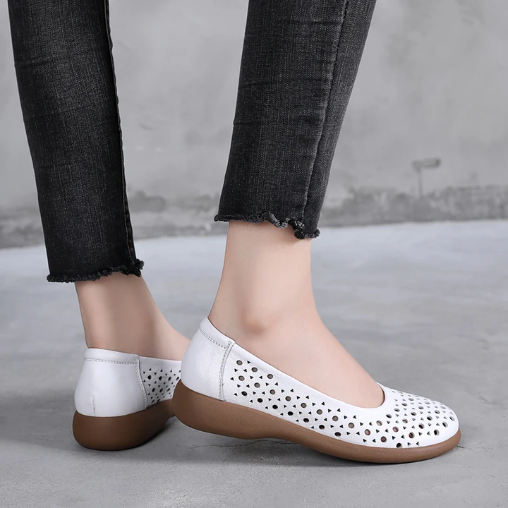  breathable loafer shoes color white size 8.5 for women